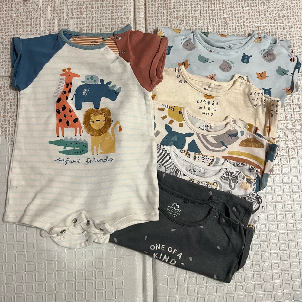 B1G1 🌟 Next Baby Safari Friends Onesies Set